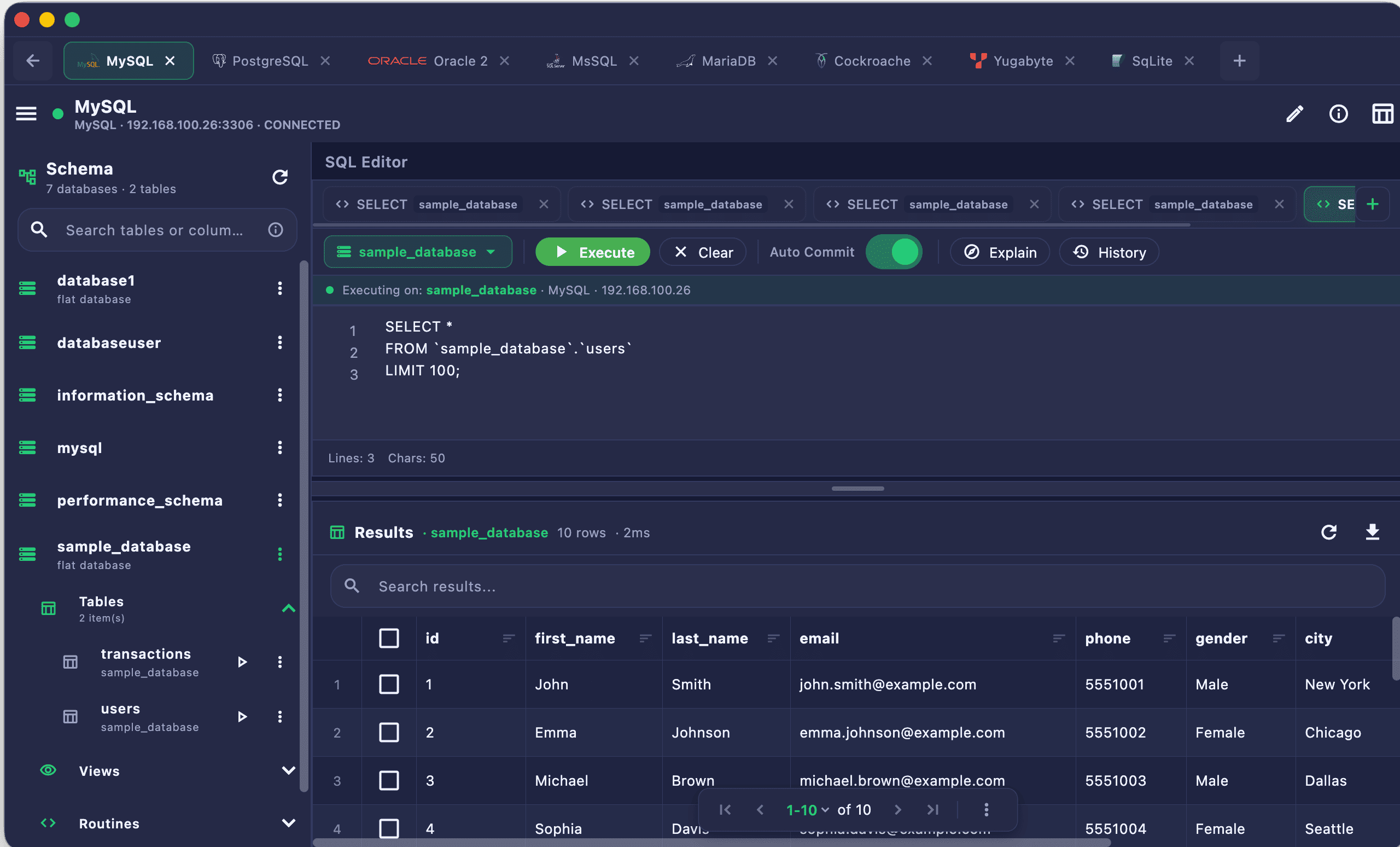 SQL Editor View 1
