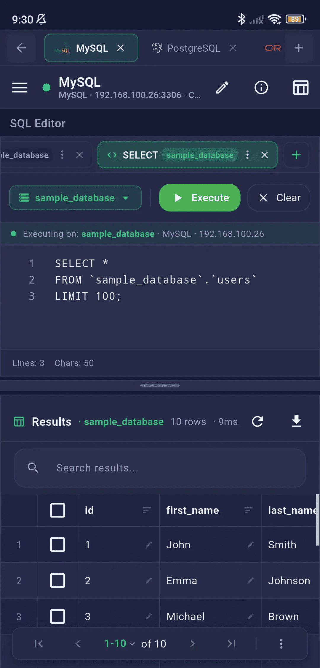 SQL Editor View 2